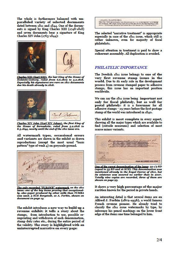 ESIMERKKI 1 Jukka Mäkinen: The First Swedish Revenue Stamp Issue of 1811-1844 - 4