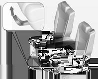 Istuimet, turvajärjestelmät 47 Paina vasenta ja oikeaa painiketta keskimmäisen pääntuen lähellä ja käännä ulommat selkänojan osat käytettäväksi kyynärnojana.