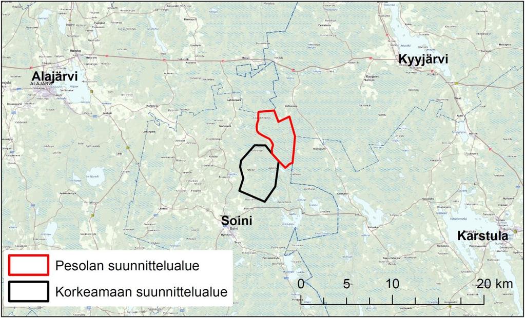 PESOLAN JA KORKEAMAAN TUULIVOIMAPUISTOJEN LIITO-ORAVASELVITYS 1 1.