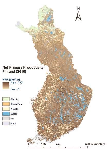 Norths tate FP7 -hankkeen tuloks ia: GPP, NPP ja Mean Annual Increment Ennusteet