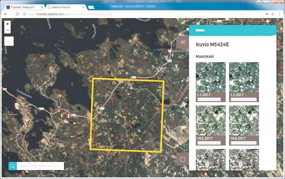 Metsävaratiedon ajantasaistus - s atelliittikuviin perus tuva muutos tulkinta - pilo ttipalve lu Hanke on osa Maa- ja Metsätalousministeriön Metsätieto ja sähköiset palvelut -kärkihanketta