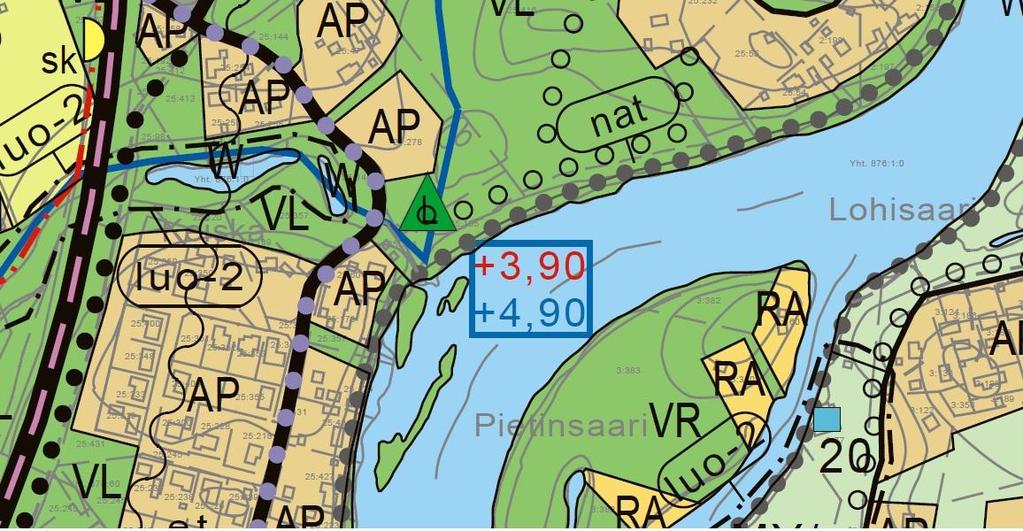 564-2285 Asemakaavan muutos, Törmäntie 38 ja 42 Ote Haukiputaan kirkonkylän