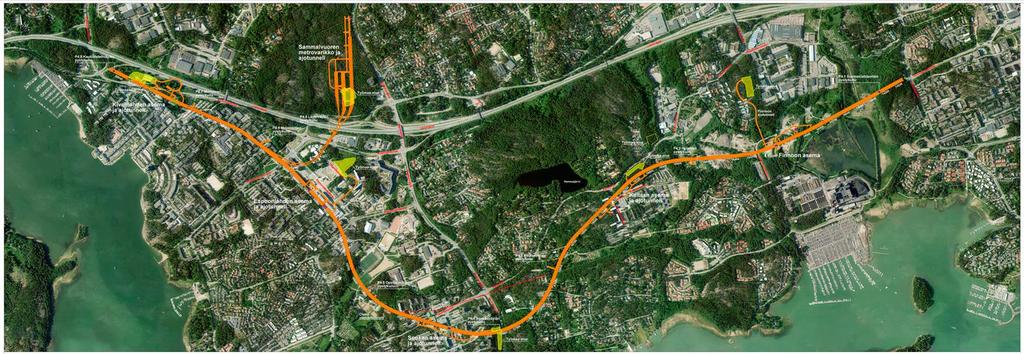 Metro Matinkylä - Kivenlahti Kivenlahti: -29m 20m Espoonlahti -20m 24m Varikko -16m 32m Soukka -20m 34m