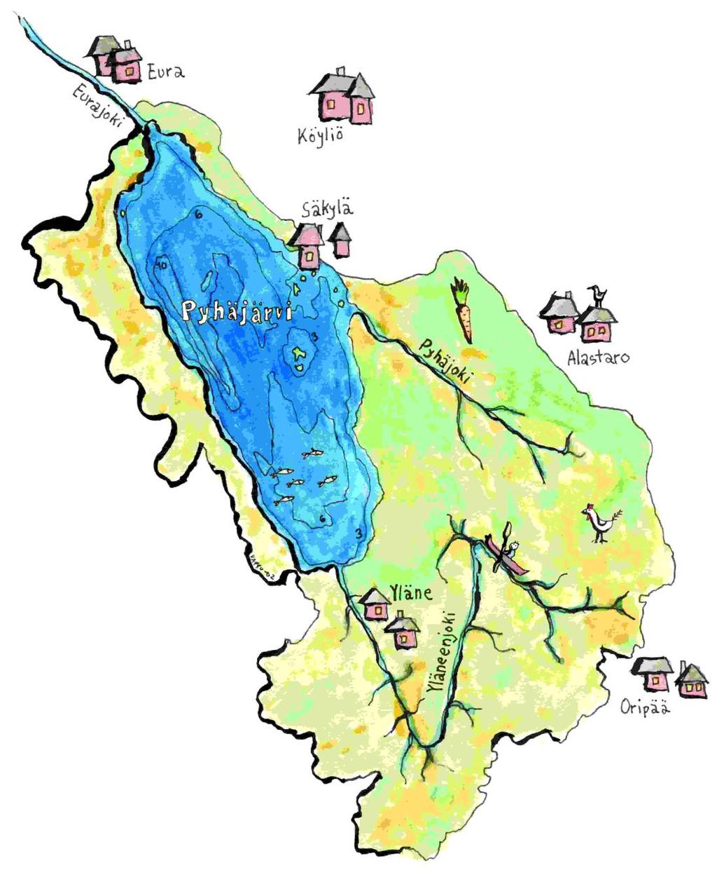 Pyhäjärven perustietoja Valuma-alue 615 km 2 Pinta-ala 154