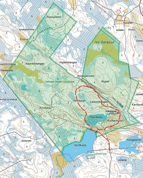pituus Saarijärven alueella n. 40 km 0 km 0,5 km 1 km Sisältää Maanmittauslaitoksen Maastotietokannan 04/2014 aineistoa.