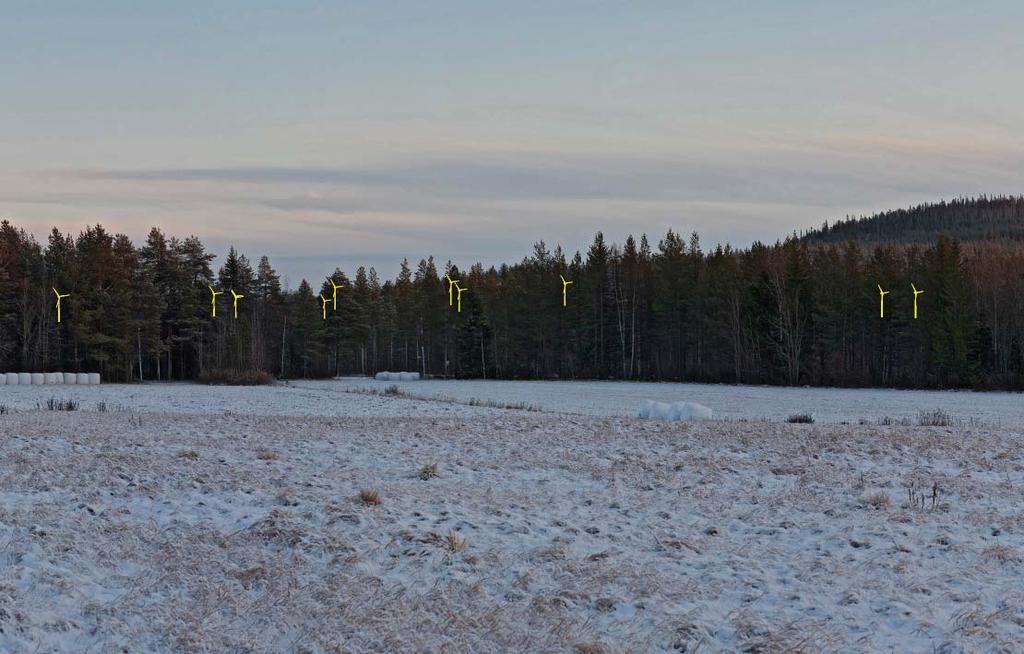 Metsän ja maaston taakse jäävät voimalat ja niiden osat on koroste u keltaisella.