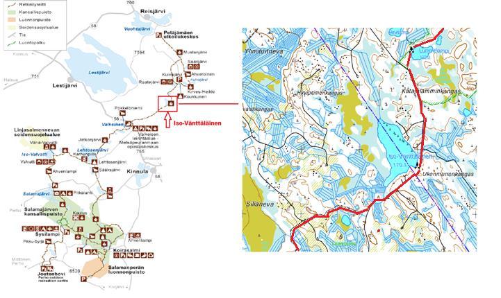 -Iso-Vänttäläisen tulipaikalle asennetaan infotaulu sekä reittikartta.