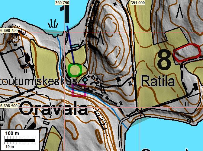 40 Oravalan Mylly V. 1776 isojakokartalle on merkitty mylly Oravalammen lasku-uomaan.