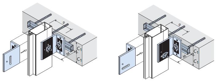 8 wind load only. Both types are made from high strength aluminium alloy (exact type not specified). Figure 10 HALFEN HCW-EW and HCW-ED brackets. Figure adapted from [5].