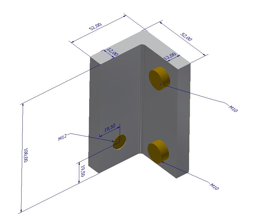 42 Figure 27 Initial dimensions of the small custom profile. Dimensions in mm.