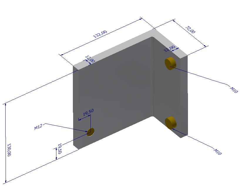 43 Figure 29 Initial dimensions of the large L-profile The initial designs for the custom profiles and L-profiles (guesses) can be seen in Figures 26, 27 and 28,29 respectively.