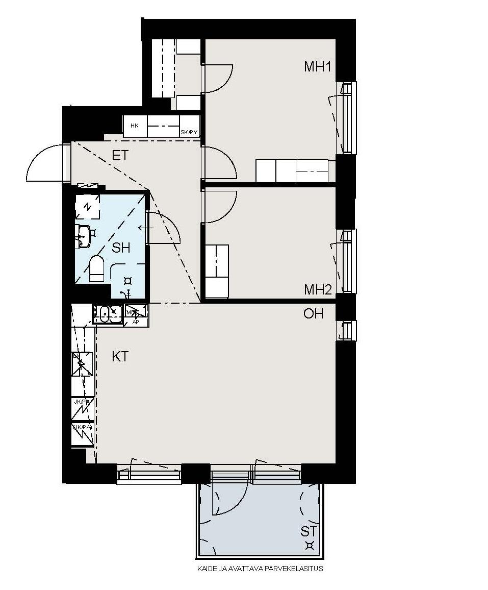 HUONEISTOT 27 65,0 m 2 3h + k HUONEISTOT A22 4. kerros A28 5.