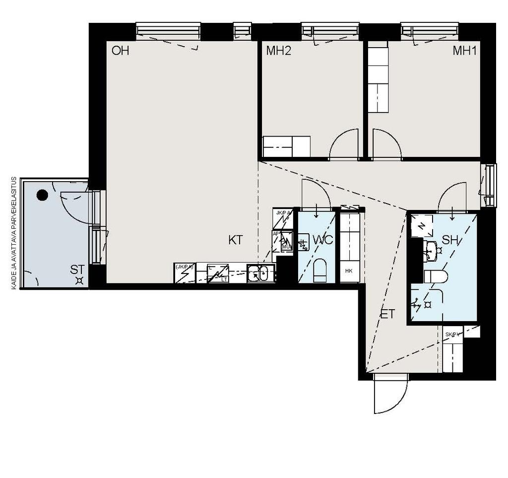 28 HUONEISTOT 77,0 m 2 3h + k HUONEISTOT A29 6. kerros A35 7. kerros A41 8. kerros Mittakaava 1:100 (suuntaa-antava) 0 1 2 3 4 5 m 26.09.