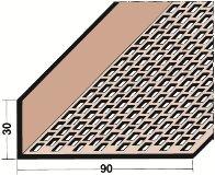 Levyrappauksen tuuletusprofiili 90 mm 15 / 64 LEVYRAPPAUKSEN TUULETUSPROFIILI 90 MM Tuotekuvaus Käytetään Fescopanel-levyrappauksessa tuuletusprofiilina seinän alareunassa. Mitat 30 x 90 x 2500 mm.