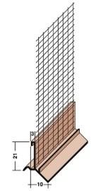 Tippanokkalista verkolla 33 / 64 TIPPANOKKALISTA VERKOLLA Tuotekuvaus Aloituslistan etureunaan kiinnitettävä verkkovahvike. Listassa tippanokka. Tasoitepaksuus 10 mm. Pituus 2,5 m. 15 kpl / pkt.