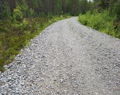 280 m (30 cm tiivistetty tuhkakerros, päällä murske