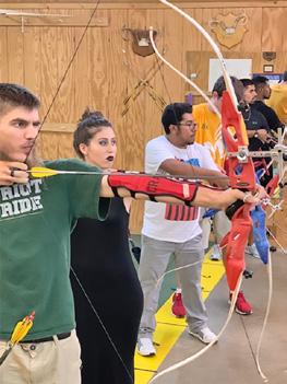 George Mason offers the archery class as an introduction to archery RECR 139 001 for both the fall and spring semesters.