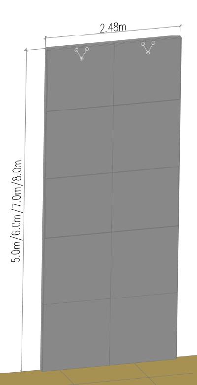 MODUULI MTM-01 MODUULI MTM-01 MITAT (leveys x korkeus): - MTM-01-05 : 2,48m x 5,0m +/- 5 mm -