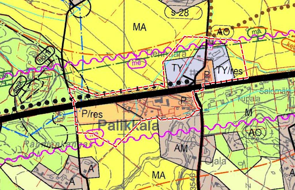 FCG SUUNNITTELU JA TEKNIIKKA OY/ FCG Arkkitehdit SELOSTUS 16 (22) Yleiskaava Suunnittelualueella on voimassa 5.3.2015 hyväksytty Ypäjän Palikkalan osayleiskaava.