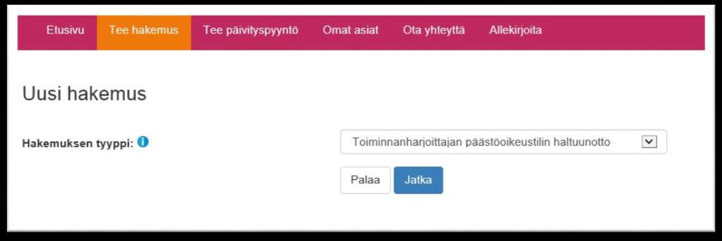 23 (31) Lisää hakemukselle yrityksesi nimenkirjoitusoikeuden omaavan/omaavat henkilöt. 3. Voit lisätä allekirjoittajia valinnalla Lisää.