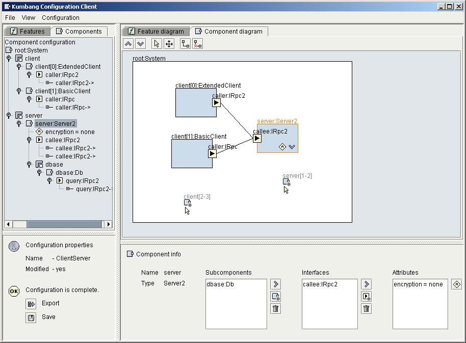 CHAPTER 6. SYSTEM IMPLEMENTATION 66 Figure 6.2: A screen shot from the system. This is the view that shows the architecture configuration.