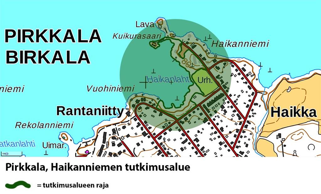 Haikanniemen tutkimusalue on 2,7 ha:n suuruinen, niemen länsipuolelle keskittyvä metsäalue. Niemen pohjoisosassa sijaitseva tanssilava-alue ei kuulunut tutkittavaan alueeseen.