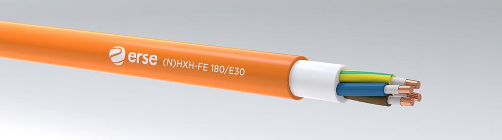 12 1.5 (N)HXH FE180/E30 FRHF-kuparivoimakaapeli (N)HXH on halogeenivapaa ja palonkestävä FE180/E30 voimakaapeli.