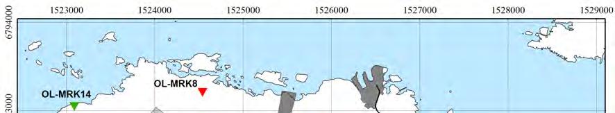 6 Due to continuous changes in land use on Olkiluoto Island, it is not always possible to record the up-to-date extent of each monitoring network for the second and third level.