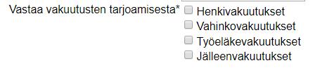 7 / 20 Ole huolellinen siinä, että valitset tarjoamisesta vastaavalle ne vakuutuslajit, joiden tarjoamisesta hän vastaa.