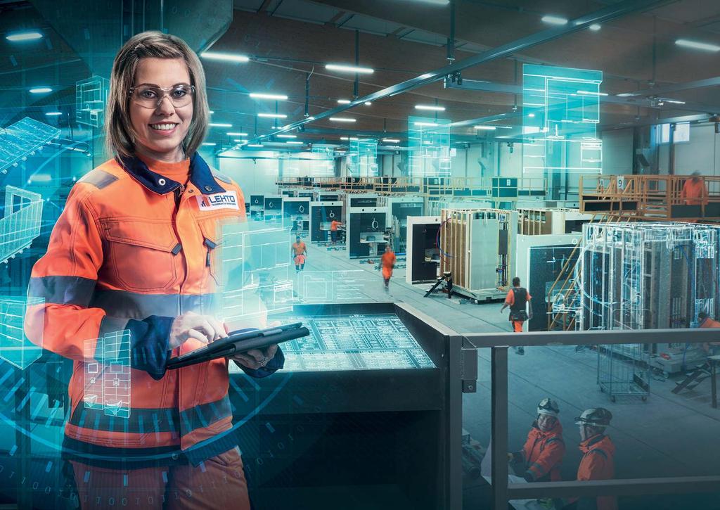 Lehto Group Oyj Vuosikatsaus 2018 13 Teollinen esivalmistus Lehto muuttaa rakentamista myös teollisen esivalmistuksensa voimalla.
