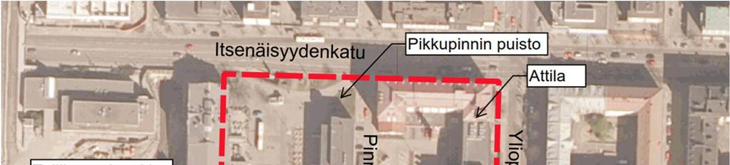 Raportti 3/0 Suunnittelualueen nykyistä maankäyttöä havainnollistetaan kuvassa 2. Nykytilassa alue on rakennettu.