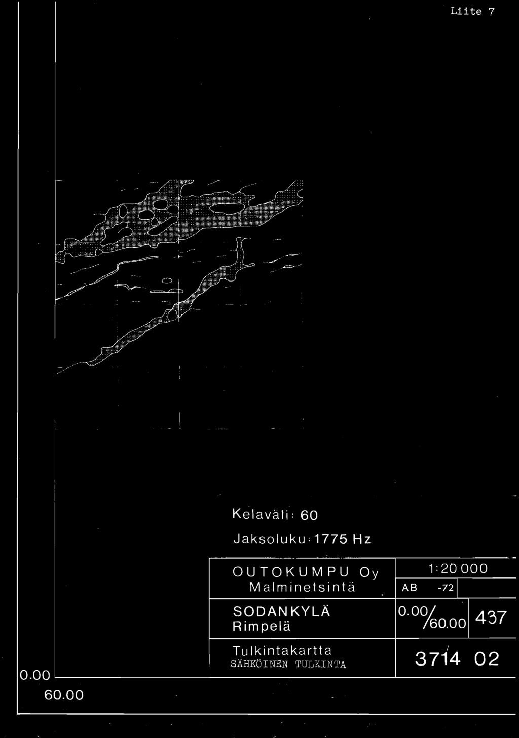 Liite 7 ----' ~...... ~. _-_.. --.L ~ ----~ Kelaväli : 60 Jaksoluku: 775 Hz OUTOKUMPU Oy :20000 M a mi ne t s i n t ä AB -72 SODANKYLÄ Rimpelä 0.