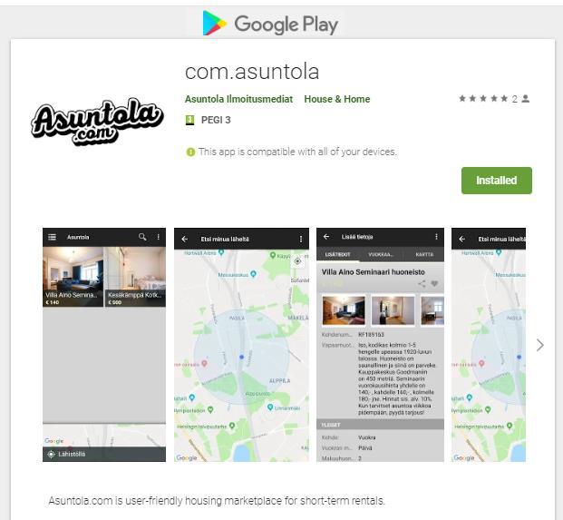 Kuva 3. Google Play sovelluskauppa.