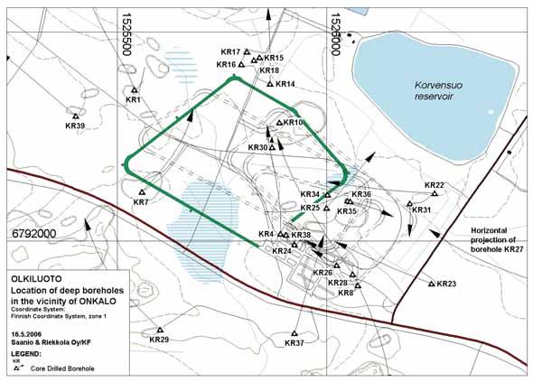 4 will be drilled inside the tunnel profile to avoid disturbances in the surrounding rock mass (Posiva Oy 2003).