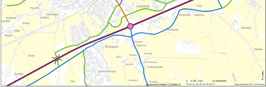 Suunnittelussa on tarkasteltu valtatien 8 lisäksi osayleiskaava-alueella olevan tie- ja katuverkon jäsentely, pyöräilyn pääreitit, liittymäjärjestelytarpeet, alija ylikulkujen sijoittumiset sekä