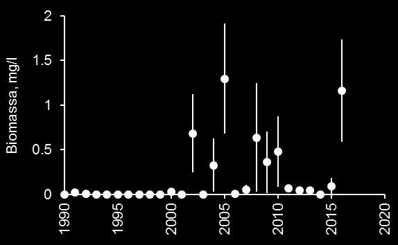 Rihmamaisten levien runsaus ja hyvälaatuisen ravinnon vähäisyys voivat selittää miksi Vesijärven Daphnia-vesikirppujen biomassa on vähentynyt ja yksilökoko pienentynyt pitkällä aikavälillä, mutta