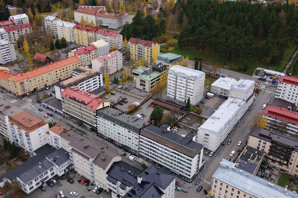 01:175 / KAUPPAKATU 13 / ASEMAKAAVASELOSTUS (6) - Tavoitteena on löytää sellainen pysäköinnin ratkaisu, mikä hyödyntää tontin maastonmuodot.