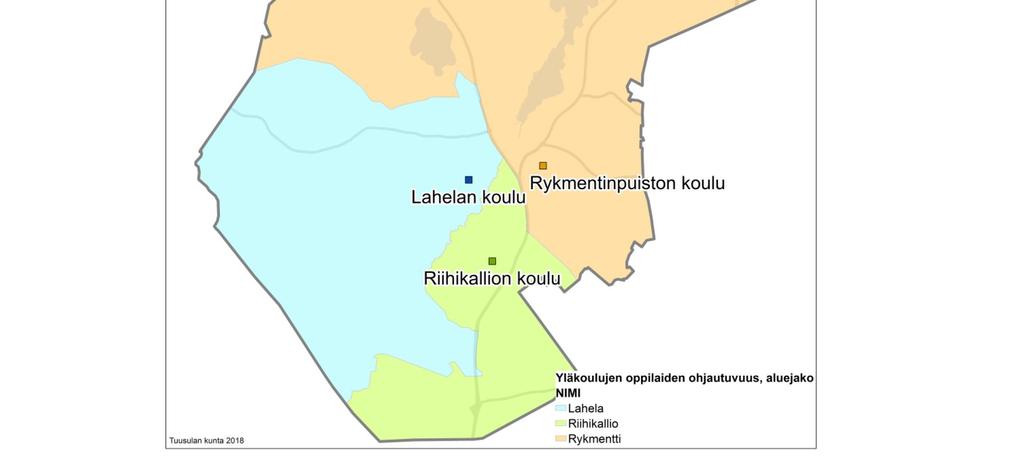 Yläkoulut ja yhtenäiskoulut Vuoden 2025 oppilasennuste perustuu väestöennusteen pienalueisiin.