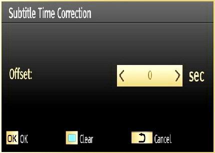 The following menu will be displayed while playing a video file: BLUE: Switch between music,photo,video and all YELLOW: Change view style Slideshow Options Play ( button): Starts the video playback.