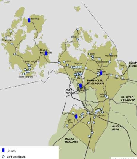G. Palveluverkko Mustasaaren kirjasto ylläpitää hajautettua palvelurakennetta, johon kuuluvat Sepänkylän pääkirjasto, Koivulahden kirjasto, Sulvan kirjasto, Raippaluodon kirjasto sekä Björköbyn