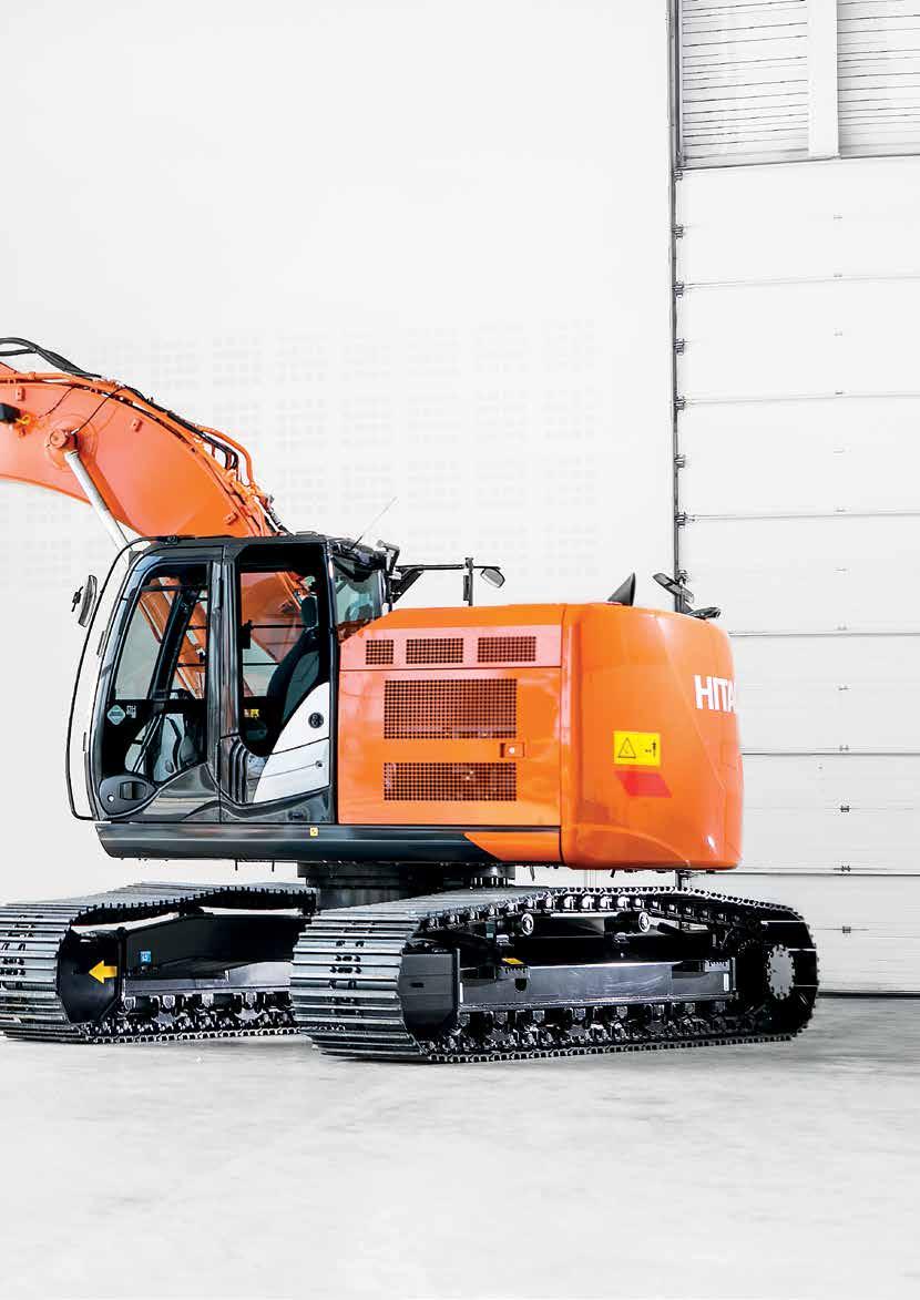 ZX225USRLC 6 Enemmän hyötyjä Pieni perän kääntösäde (2 m) on omiaan ahtaissa tiloissa. Pienet päästöt SCR-järjestelmä vähentää pakokaasun typpioksideja.