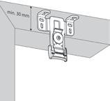 Vær opmærksom på afstanden til enderne og mellem beslagene, som vist i figur (1c). Sørg for at der er tilstrækkeligt friplads omkring beslagene, som vist i fig. (1a) og (1b).