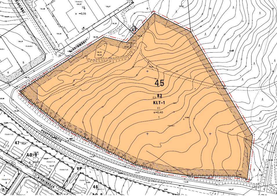 45:012 / Kirrinmäki / ASEMAKAAVASELOSTUS 05.12.2017 (11) Ote asemakaavaluonnoksesta 4.