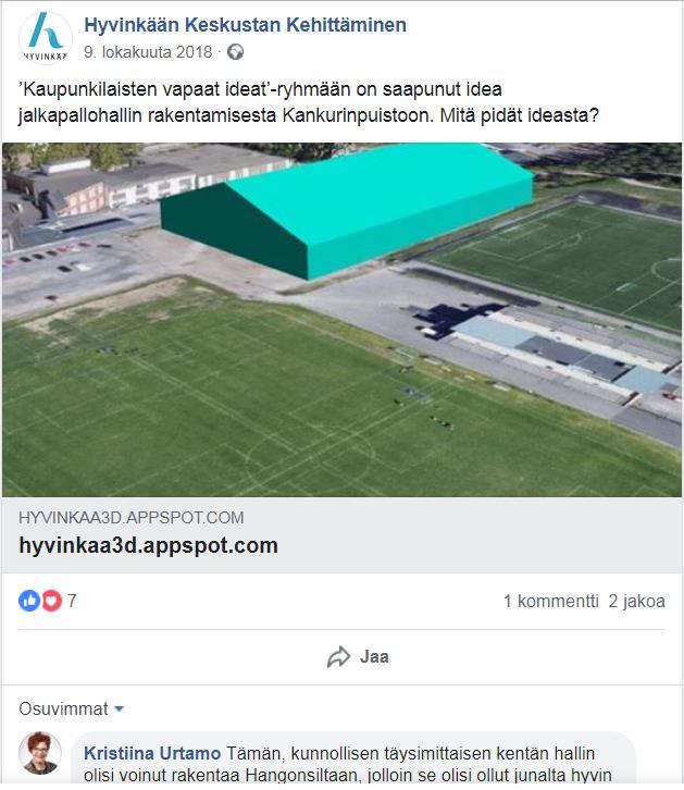 Suunnitelmista voidaan