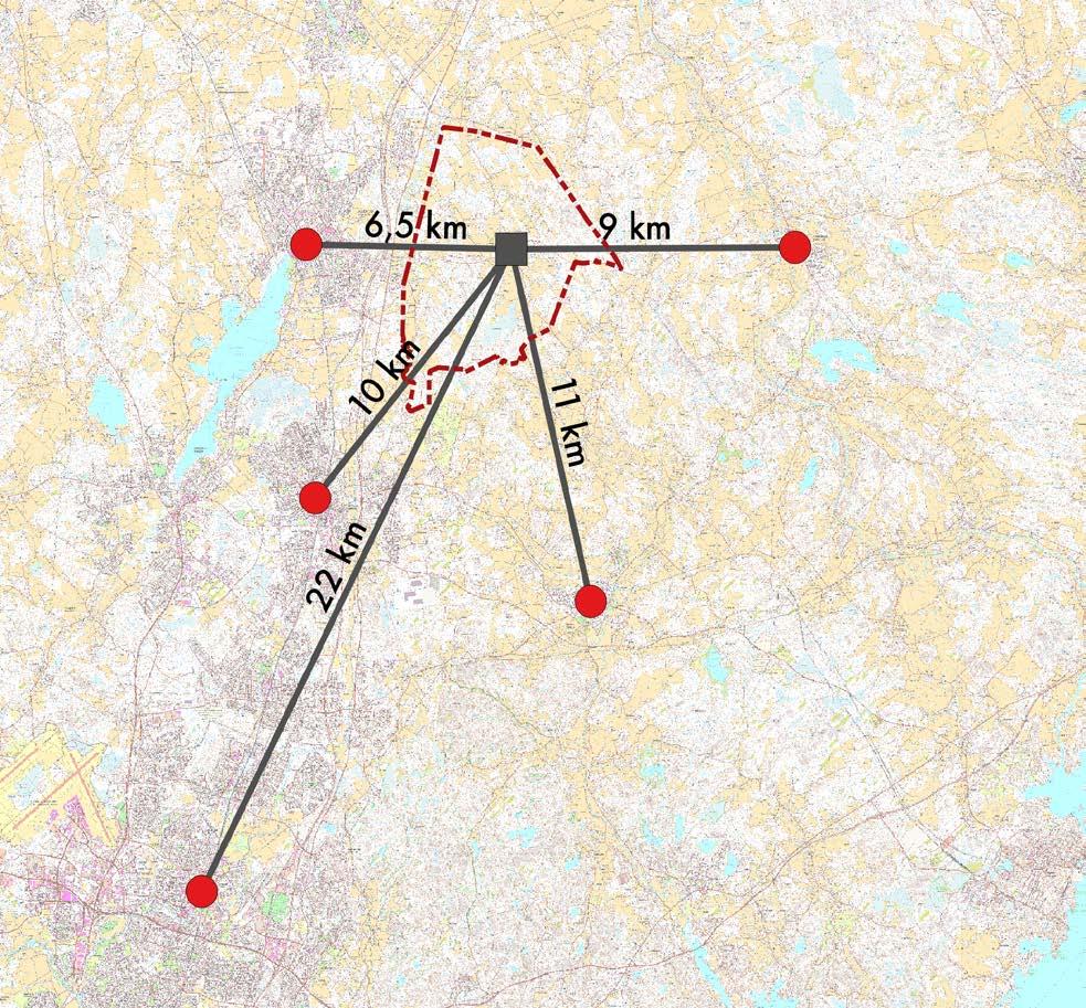 1. Perustiedot 1.1 Kaava-alueen sijainti Pohjois-Paippisten kylätaajama sijaitsee Pohjois-Sipoossa Lahdenväylän (E 75) itäpuolella noin 10 km Nikkilän taajamasta pohjoiseen.
