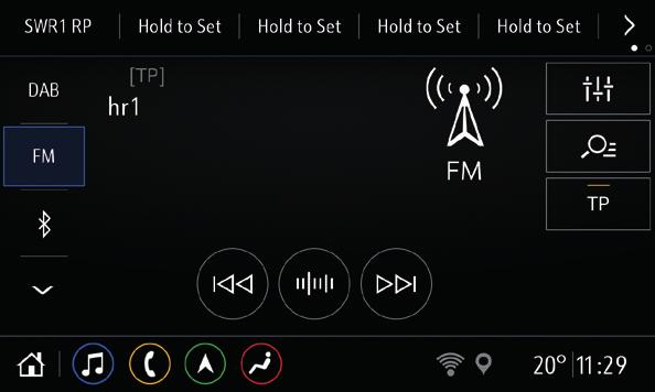 Audio Puhelin Pariliitoksen muodostaminen puhelimeen Bluetoothin kautta Valitse Audio-päänäkymässä medialähde painamalla P ja.