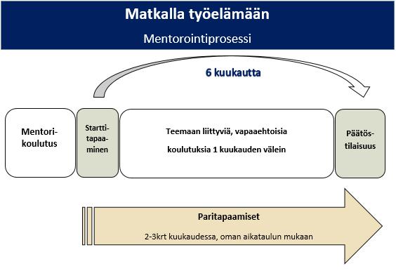 Mentorointiprosessi Aktori on maahan muuttanut henkilö, joka on ollut pidemmän aikaa pois työmarkkinoilta esimerkiksi kotivanhemmuuden vuoksi.