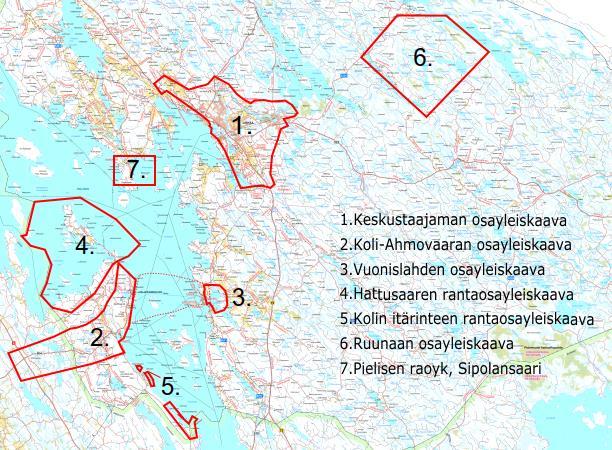 9 (14) Laadinnassa olevat yleiskaavat ja niiden likimääräiset rajaukset. 5.