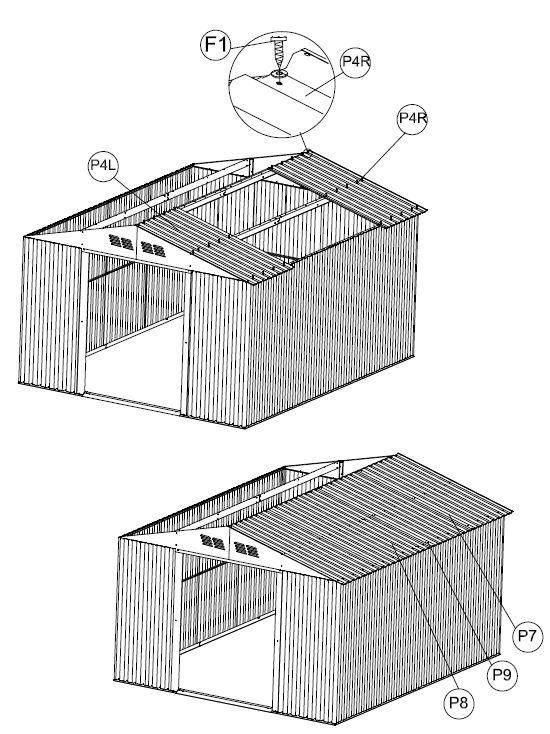 KATON KOKOONPANO Aseta kattolaudat (P4R) ja (P4L)