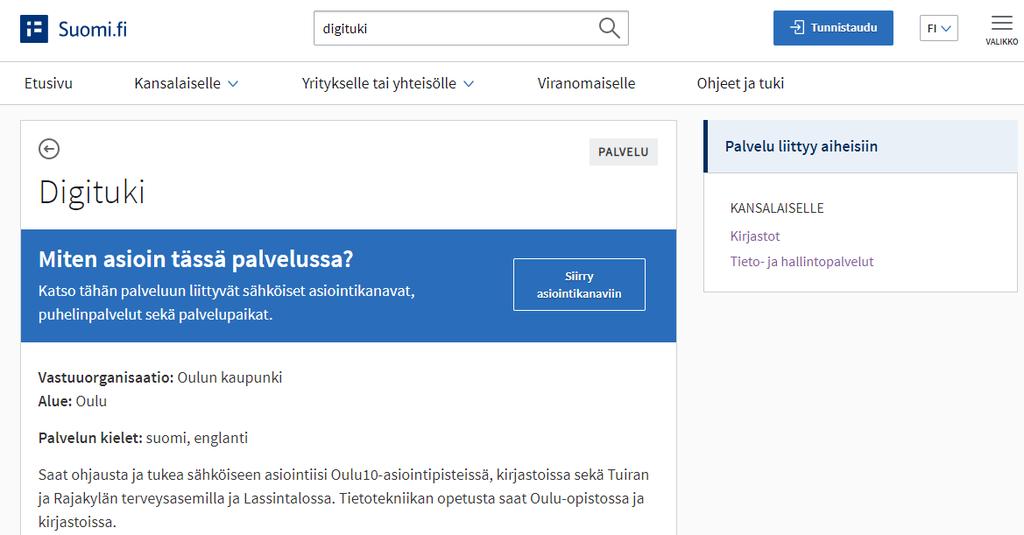 Tiedot näkyvät